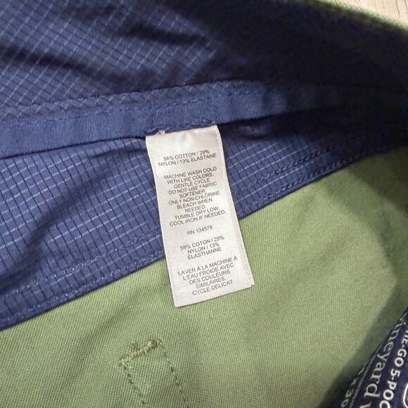 Vineyard Vines Performance On-The-Go 5-Pocket Pants Men's 34x30 Green Chino - Picture 4 of 10